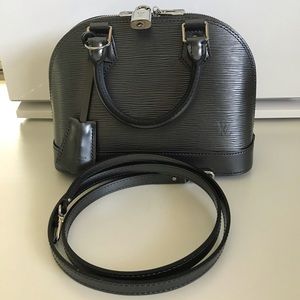 Louis Vuitton Epi Alma BB Anthracite Nacre